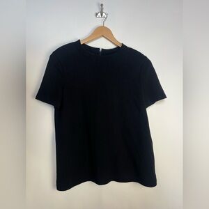 St. John Basics Black Short Sleeve Knit Top Size L Made in USA‎